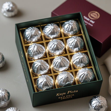 Silver Coated Kaju Pista Delight (Export Quality)